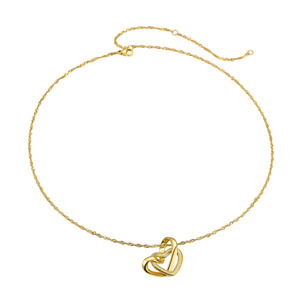 Collana con Doppio Cuore in Acciaio Inox 316L Placcato Oro, Catena a Maglie con Nome Personalizzato per la Festa <span class=keywords><strong>della</strong></span> Mamma o San Valentino - Product Image 5