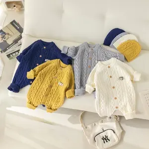 2023 New Baby sweater One Piece Sweater Autumn and Winter Baby Climbing Clothes Woolen Weaving Fashion Simple One Piece Swe