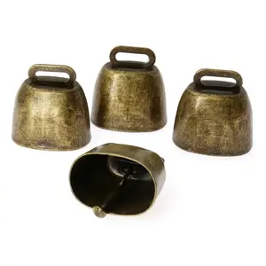 Chất Lượng Cao Kim Loại Antique Brass Phong Cách Cũ Chăn Nuôi Chuông Kim Loại Bò Ngựa Cừu Kim Loại Động Vật Chống Mất Chuông