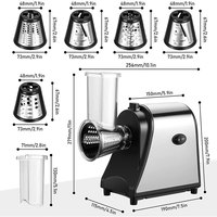 250W Huishoudelijke Professionele Mini Voedselprocessor Elektrische Snijmachine Shredder Elektrische Rasp Kaasrasp Salade Slijpen Mengen