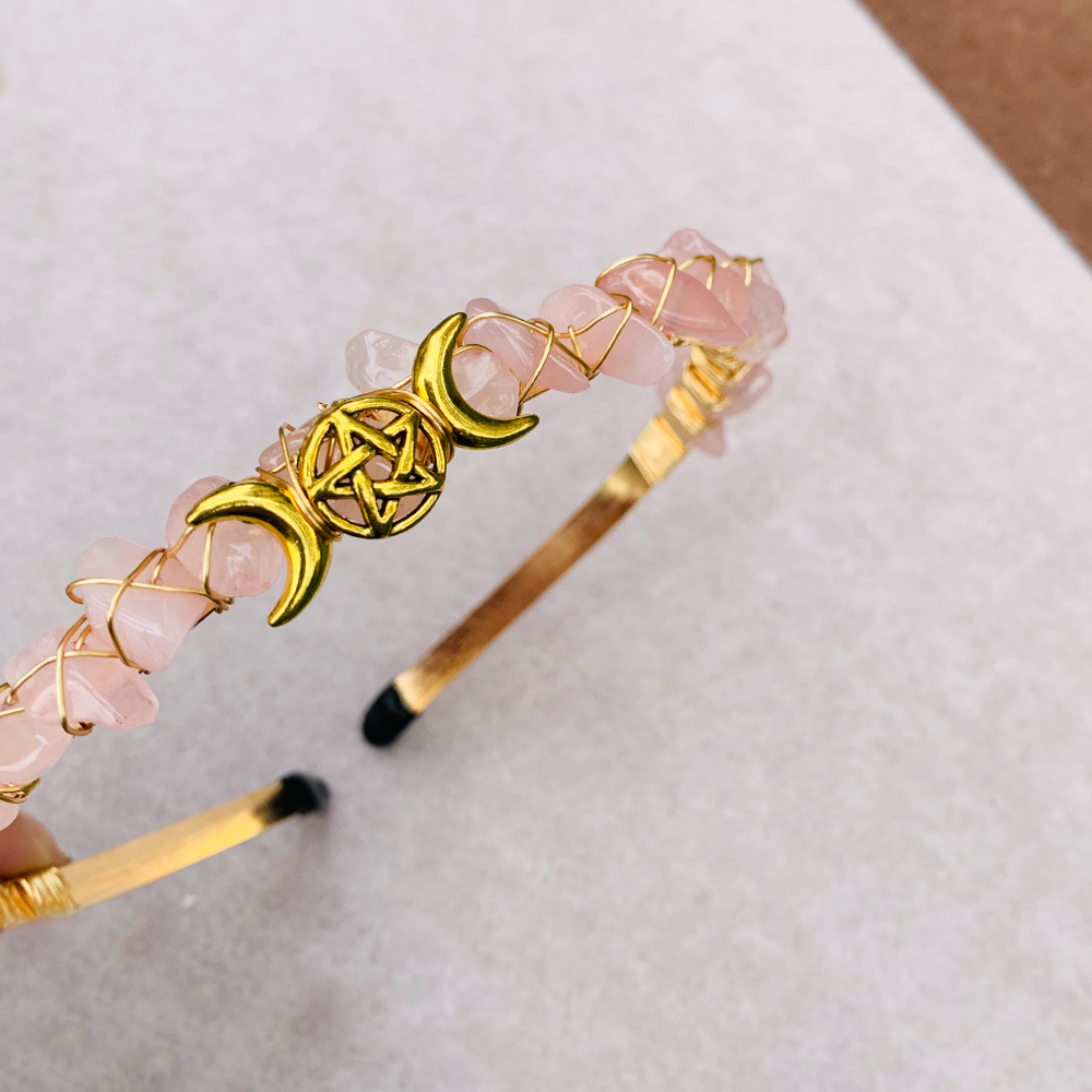headband crystal gold