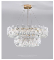 Luminaire suspendu moderne de luxe en cristal doré pour salon, salle à manger, chambre à coucher, éclairage de plafond intérieur, E14, dimmable
