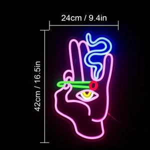 ハンドアイネオンサイン1個-寝室、プレイルーム、家庭、バー、カフェ、パーティー用のピンクブルーLED - Product Image 5