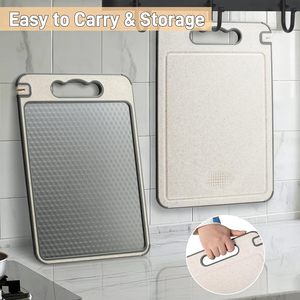 Planche à découper double face en titane, titane pur de qualité alimentaire et paille de blé PP, facile à nettoyer, grande taille - Product Image 4