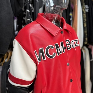 Custom Fashion New Design Pu Leather <b>Jacket</b> for <b>Men</b> 3d Embroidery High Quality Heavyweight Winter Wear Button up Leather <b>Jacket</b> - Product Image 2
