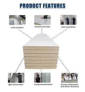 Paneles Sándwich Aislantes para Paredes <span class=keywords><strong>de</strong></span> Cámaras Frigoríficas, Resistentes al Agua, <span class=keywords><strong>con</strong></span> Aislamiento Térmico, Laminados, Ignífugos, para Techos <span class=keywords><strong>de</strong></span> Construcción - Product Image 5