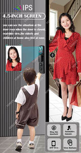 Cerradura Inteligente para Puerta con Reconocimiento Facial 3D, Huella Dactilar, Huella Palmar, WiFi Tuya, Código de Aplicación, Tarjeta, Videoportero, Cerradura de Embutir en la Nube para Madera - Product Image 5