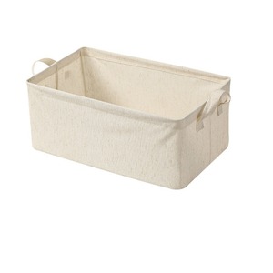 Cotton Linen <b>Storage</b> <b>Box</b> Rectangle Off White Washable Foldable <b>Drawer</b> Type Bedroom Home Organization Bin Tianshan Style - Product Image 2