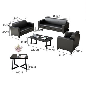 Ensemble canapé et table basse en cuir PU Z901-3 places contemporaines pour salles de réception d'hôtel et de sport - Product Image 6