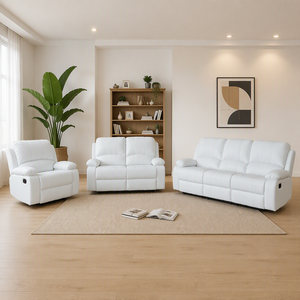 Conjunto de sofá reclinable moderno de cuero PU con brazos acolchados y respaldo firme para sala de estar - Product Image 1
