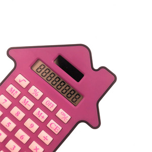 Candybar Calculator 8 Digits Battery Powered ABS Material House Shape Design - Product Image 3
