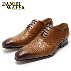 <span class=keywords><strong>Zapatos</strong></span> <span class=keywords><strong>de</strong></span> <span class=keywords><strong>vestir</strong></span> <span class=keywords><strong>de</strong></span> cuero genuino para <span class=keywords><strong>hombre</strong></span>, calzado <span class=keywords><strong>de</strong></span> negocios marrón con cordones, Oxford, formales - Product Image 2