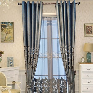 Hiện đại Bắc Âu phòng khách rèm cửa Rỗng từ sàn đến trần cửa sổ ban công gạc rèm cửa flannel thêu rèm cửa bán buôn - Product Image 2