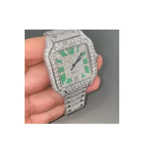 Jam tangan promosi Aksesori hadiah kualitas ekspor dengan jam tangan berlian Moissanite gaya mewah dari ekspor India
