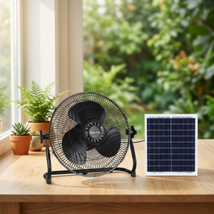 Ventilatore da pavimento ricaricabile ad energia solare da 70 W con 3 livelli di velocità 230 V (F-Bright 2433426) - Product Image 3