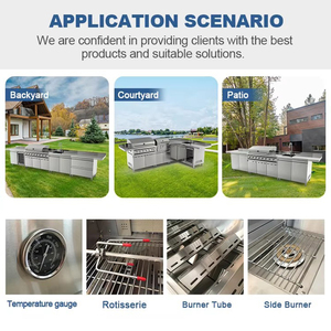 Armoire de barbecue en acier inoxydable 304 résistante aux intempéries, nouvelle conception moderne pour la <span class=keywords><strong>cuisine</strong></span> de jardin en plein air - Product Image 4