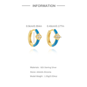 ต่างหูห่วงเงินแท้ S925 สำหรับผู้หญิงทันสมัย เคลือบสีสันสดใสและประดับเพชร CZ เครื่องประดับแฟชั่นขายส่งสำหรับใส่ทุกวัน - Product Image 6
