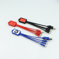 Ensemble cadeau d'affaires promotionnel 3-en-1, chargeur USB 5V/2A, porte-clés avec logo personnalisé et câble multi-usage, matériau TPE durable pour hommes et femmes