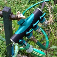 Adaptateur de raccordement d'eau de jardin en métal à rotation facile, 4 sorties de pression de débit réglables, séparateur de tuyau à 4 voies, outils de jardin