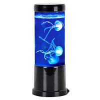 Lampe de table LED à changement de couleur RGB en forme de méduse, design moderne TH, commande tactile, dôme en plastique noir, abat-jour