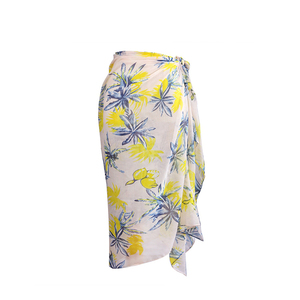 Scialle da donna con stampa a fiore lungo e morbido stile blu e <span class=keywords><strong>giallo</strong></span> in volino in poliestere - Product Image 5