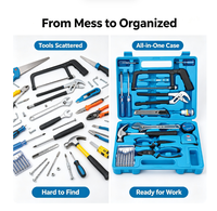 Kit de Herramientas Manuales Multiusos Duradero, Todo en Uno, en Caja de Almacenamiento para el Ensamblaje de Muebles en el Hogar