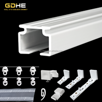 Rail de rideau en aluminium en gros pour rideaux à plis ondulés, rail de rideau à plis ondulés monté au plafond avec support de rideau robuste