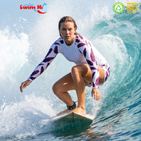 Maillot de bain anti-UV personnalisé pour femmes UPF50, ensemble 2 pièces avec short de bain pour le surf, OEM ODM, vêtements de bain anti-UV pour femmes