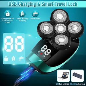 Set de Belleza Profesional 5 en 1, Afeitadora Eléctrica Impermeable para Cara y Cuerpo, Afeitadora Eléctrica Recargable con Pantalla LCD para Hombres, Afeitadora para Cabeza Calva - Product Image 4