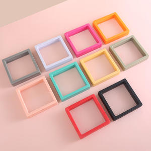 Boîtes flottantes pour bijoux de haute qualité, transparentes, en film PE, couleur personnalisée, avec coussin en velours, forme carrée - Product Image 2