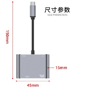 อะแดปเตอร์แปลง TypeC เป็น VGA HDMI 4K 2K สำหรับแล็ปท็อปโทรศัพท์โปรเจคเตอร์จอแสดงผลทีวี - Product Image 4
