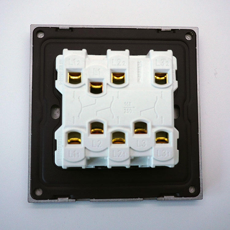 Hot Sale New Design 3 Gang 1 2 Way Electrical Switch Double Pole PC Material Max Voltage 250V Wall Switch for Home Office Use