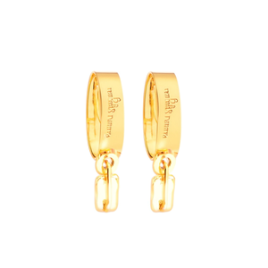 Orecchini pendenti D&R Palmyra in oro con design a catena e chiusura a lucchetto, gioielli alla moda unisex E1880 - Product Image 1