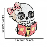 Patchs thermocollants brodés sur le thème de la lecture, vente en gros, motifs mignons Dragon, Hibou, Crâne, appliques à coudre sur le thème du livre, logo personnalisé pour sac à dos