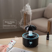 Diffuseur d'arômes rotatif en forme de parapluie, humidificateur à gouttelettes d'eau, brumisateur USB, brume fraîche, télécommande, pour la maison et le bureau, en plastique