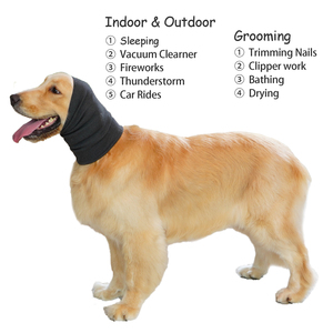 Cuffie Antirumore per Cani, Comode e Calmanti, Protezione dal Rumore, Fascia Elastica Morbida a Righe, Copriorecchie Caldi Invernali per Animali Domestici, Uso Quotidiano - Product Image 5