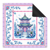 Tapis de Mahjong XXL de luxe moderne et pliable pour table - Tapis en tissu lisse et rapide avec base en caoutchouc antidérapante pour 4 joueurs