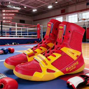 Produzione personalizzata scarpe da allenamento per sport Indoor scarpe da <span class=keywords><strong>Wrestling</strong></span> stringate comode maschili stivali Sneaker scarpe da boxe professionali - Product Image 1