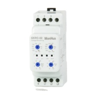 Relais de protection de phase AC GKRC-02 miniature pour rail DIN, faible puissance, triphasé quatre fils, étanchéité époxy, surveillance de tension