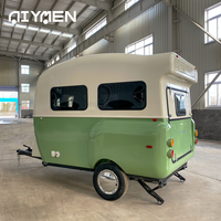 Larme Camper Mini Remorque Voyage RV Caravane Châssis En Acier Galvanisé Corps En Fiber De Verre Léger Moto Compatible 2-4