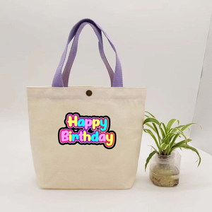 Bolsa de Lona Personalizada al por Mayor, Bolsa de Algodón Impresa en Blanco para DIY, Regalo de Cumpleaños, Feliz Cumpleaños Amigos, Personalizado - Product Image 5