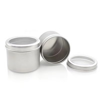 Rundes Metall Aluminium Kosmetikcreme Glas 30ml 60ml 80ml 100ml 150ml Aluminium Kerzentopf Glas mit klarem Fensterdeckel