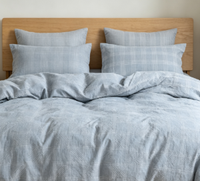 Tissu Popeline 100% Coton Teint Fil à Fil Lavé 32s 7080 Largeur 250cm 120gsm Motif Carreaux et Rayures pour Literie, Vêtements et Rideaux