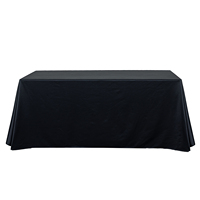 Nappe rectangulaire noire en satin premium infroissable pour mariages, fêtes et banquets