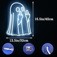Enseigne néon personnalisée Neonawall, motif doigt d'honneur effrayant, lumières LED pour décorations de fête d'Halloween