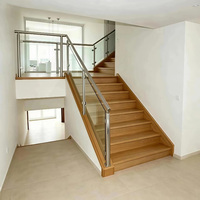 Balustrade en verre trempé sur mesure EKOO pour balcon, poteau à pince en acier inoxydable, main courante, clôture en verre