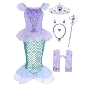Disfraz de <span class=keywords><strong>Sirenita</strong></span> con Accesorios para Niñas, Vestido de Princesa para Regalo de Cumpleaños, Disfraz de Halloween - Product Image 1