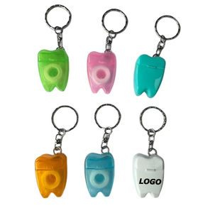 Portachiavi con filo interdentale portatile con custodia a forma di dente, scelte monouso Ultra fini per filo interdentale per l'igiene orale e regali promozionali - Product Image 1