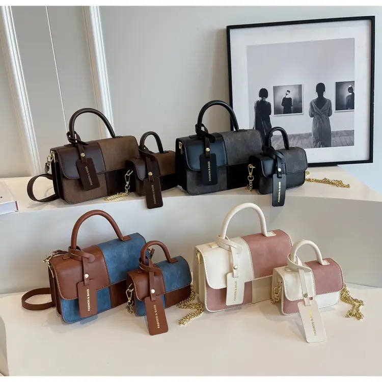 2 Tamanho para escolher Moda Londres Bolsa Feminina Costura Messenger Bag Designer de Luxo Square Bag