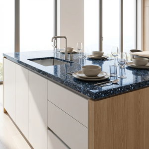 Granite bleu perle - Comptoir de cuisine et de salle de bain moderne, surface polie durable - Product Image 3
